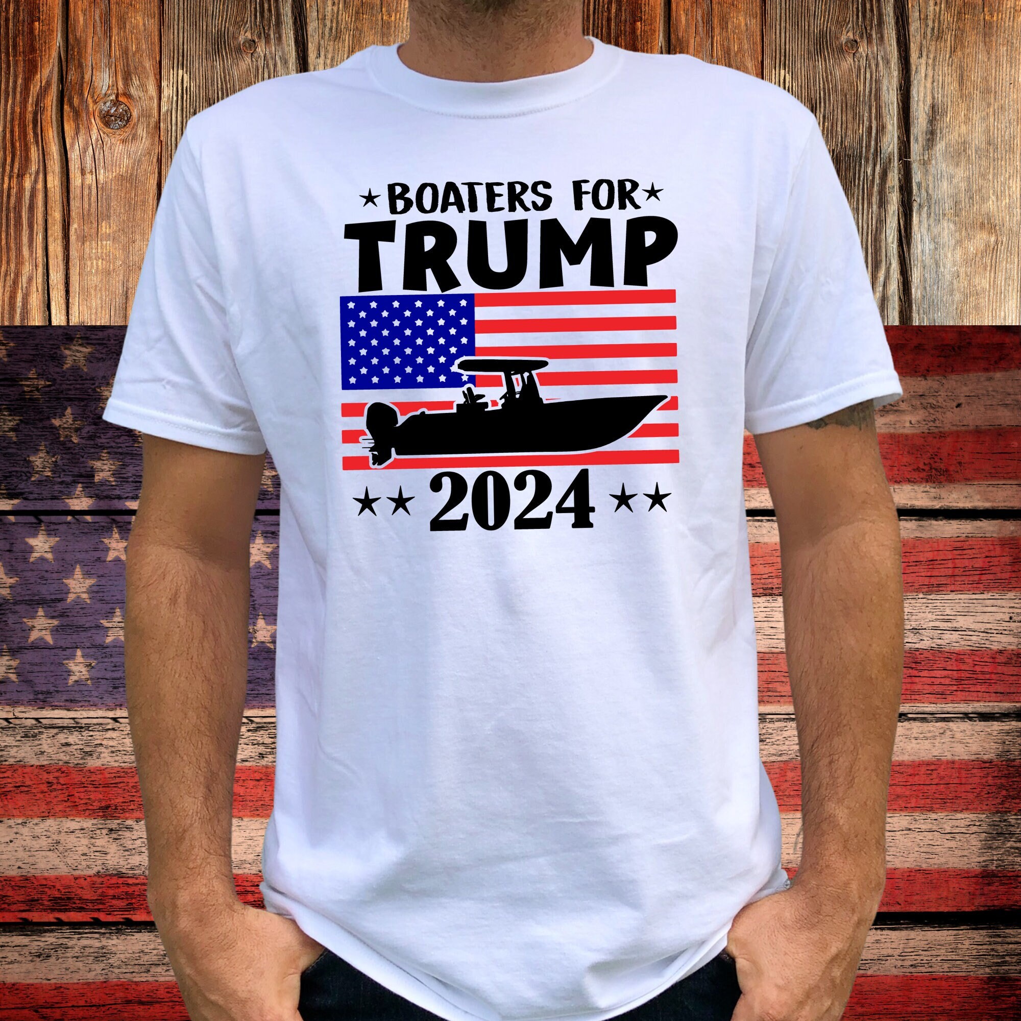 Trump 2024 Shirtboaters for Trumpamerican Flag Trump Etsy