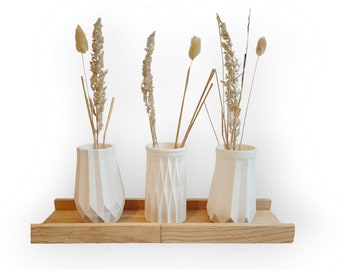 Tray gift set 3 vases on a wooden tray ideal as a decoration or as a gift