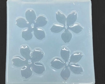 4 Blumen Silikonform Form Silikon Schmuck Epoxid Seife DIY Resin Gießen basteln Kinder
