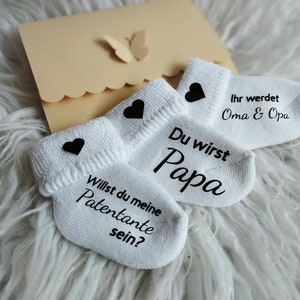 Announcement Pregnancy Baby Sock Do you want to be my godmother uncle?