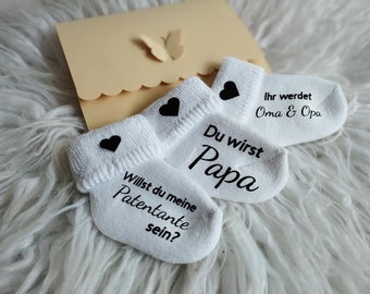 Pregnancy Announcement Baby Socks Pregnancy Announcement You will be dad grandpa grandma great grandma great grandpa aunt uncle brother sister