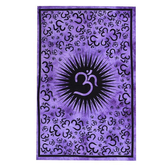 Indian Om Mandala Cotton Wall Hanging Yoga Mat Throw Tapestry Small Poster Decor 