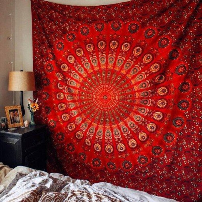 Hippie Mandala Hippie Hippies Wall Hanging 100cotton Tapestry Etsy