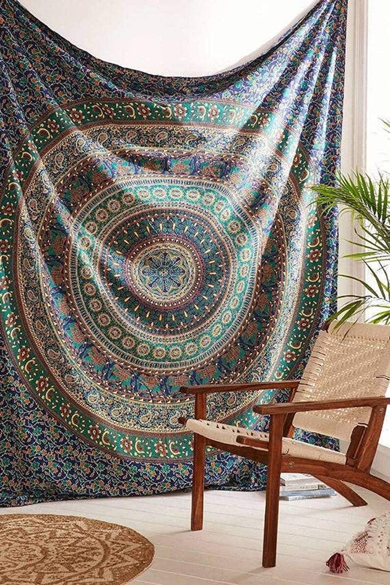 Hippie Mandala Hippie Hippies Wall Hanging 100cotton Tapestry Etsy