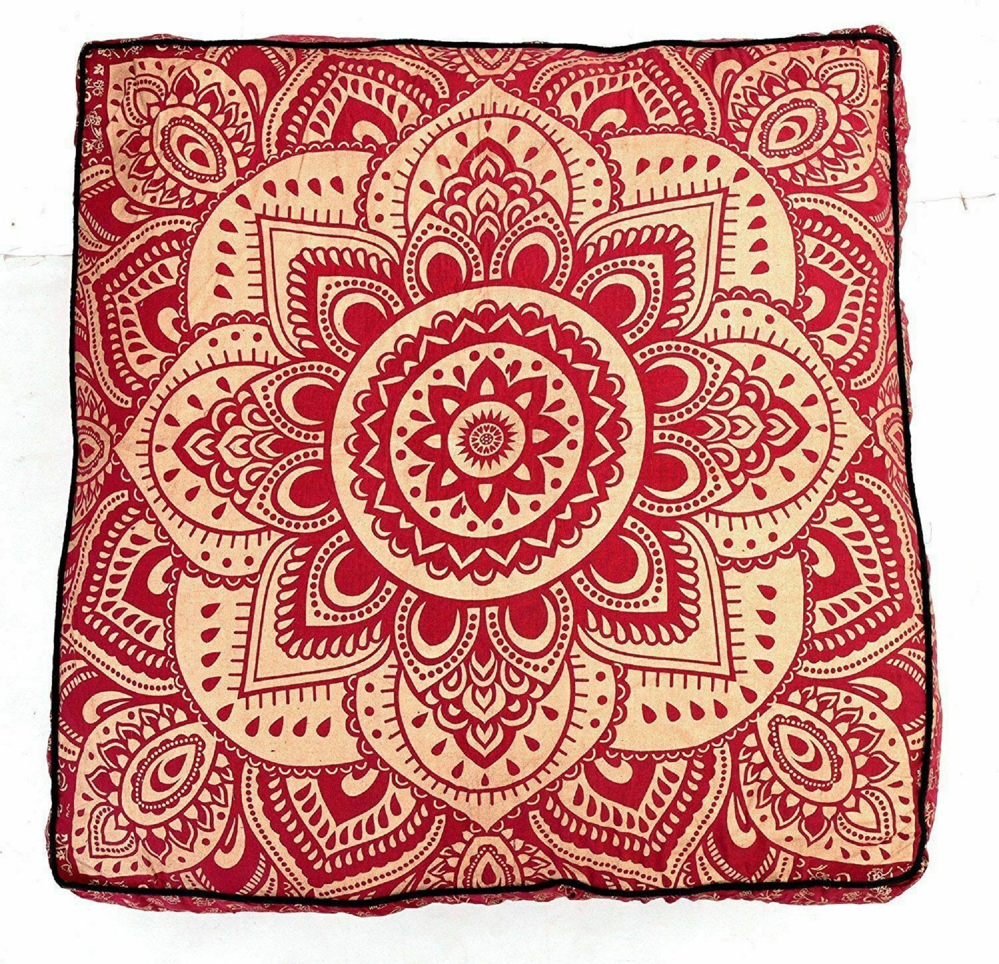 35 X 35 in square mandala cushion cover large floor pillow Etsy
