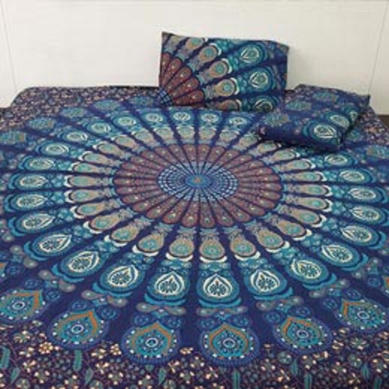 Hippie Boho Style Duvet Covers Indian Handmade Mandala Cotton Etsy