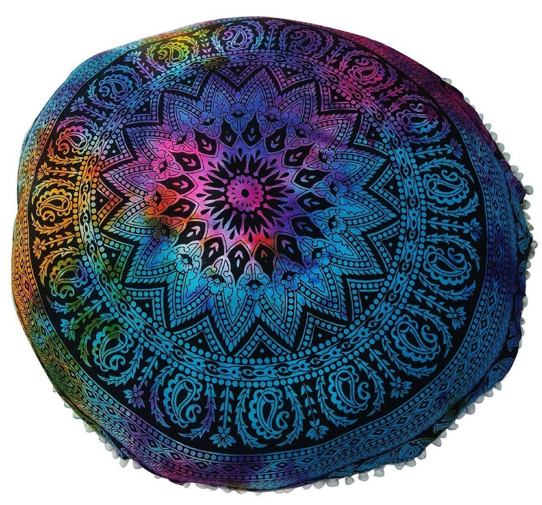 Floor Pillow Ottoman Pouf Handmade Dark Cushion Floor Pillow Etsy