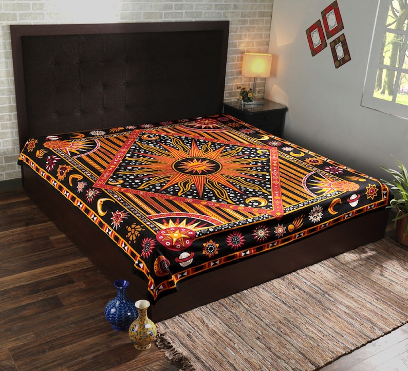 Indian Handmade Mandala Queen/twin Size Tapestries Cotton Etsy