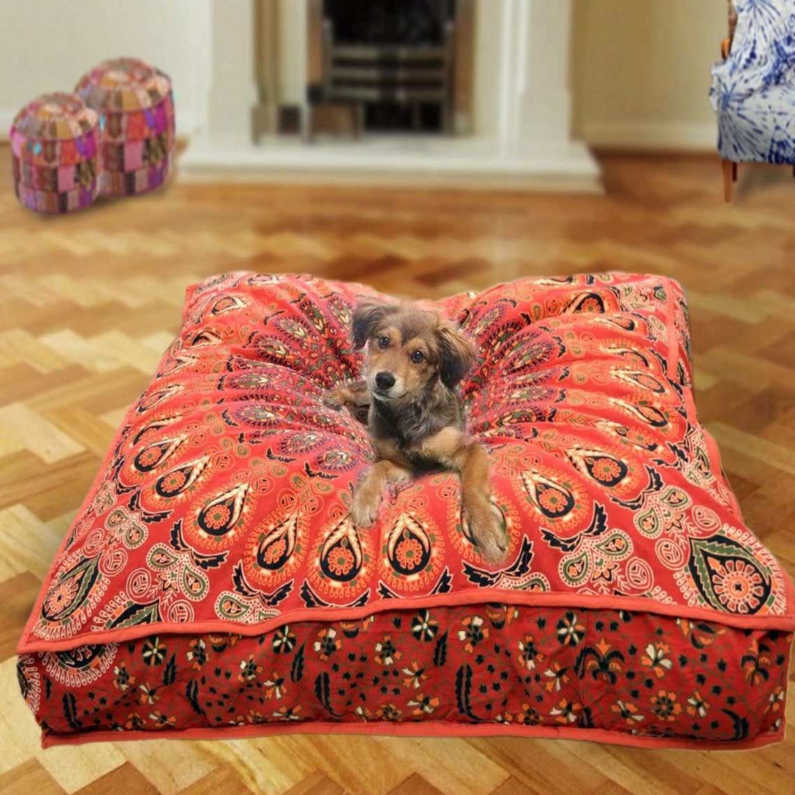 Bodenkissen Boho Deko Kissenhülle Indische Hippie Boden | Etsy