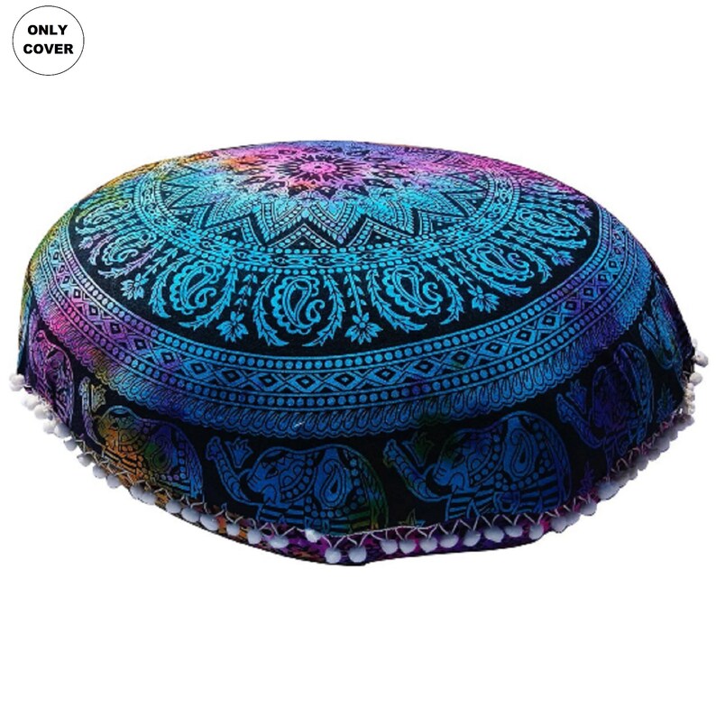 Floor Pillow Ottoman Pouf Handmade Dark Cushion Floor Pillow Etsy