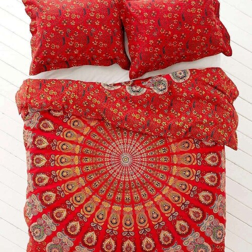 Indian Mandala Duvet Cover Hippie Doona Cover Set With Pillow Etsy