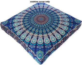 Janki Creation Ombre Mandala Ottoman Indian Pouf Cover Round Floor Pillow Ottoman Living Room Large Seating Floor Pillow Cover 18 x 18 x 13 Inch Janki Creation Ombre Mandala Ottoman Indian Pouf Cover Round Floor Pillow Ottoman Living Room Large Seating Floor Pillow Cover 18 x 18 x 13 Inch