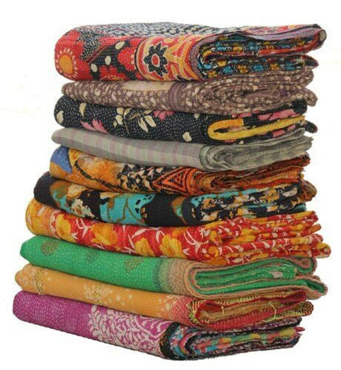 Lot of Indian Vintage Cotton Sari Fabric Cotton Quilt Vintage Etsy