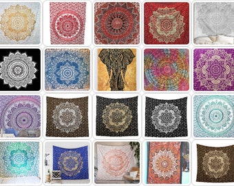 5 Pc Wholesale Lot Tapestries Indian Mandala Wall Hanging Dorm Decor Beach Towel 