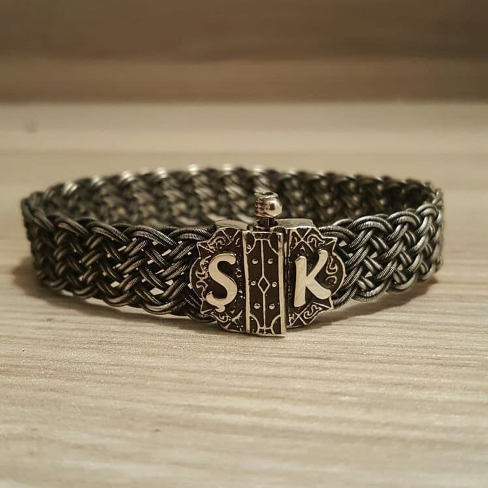 Viking Bracelet With Custom Name Mens Celtic Knot Arm Ring Etsy