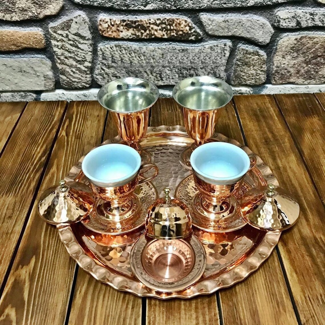Copper Espresso Coffee Cup set 2 of 2 oz 50 ml inside Etsy