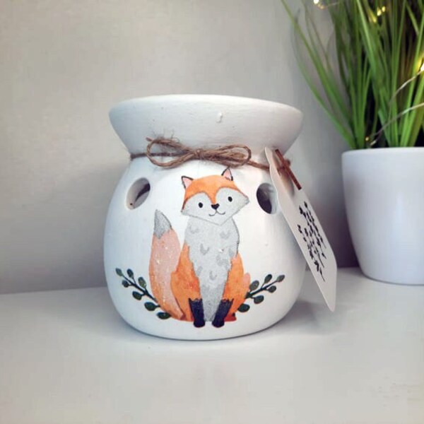 Fox Wax Melt Burner, Fox Home Decor, Fox Gift Idea for Women, Woodland Animals, Fox Bedroom Decoration, Unusual Fox Themed Gifts, Home Decor