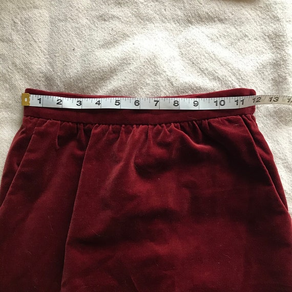 Vintage Ruby Red Velvet Skirt Suit - image 8