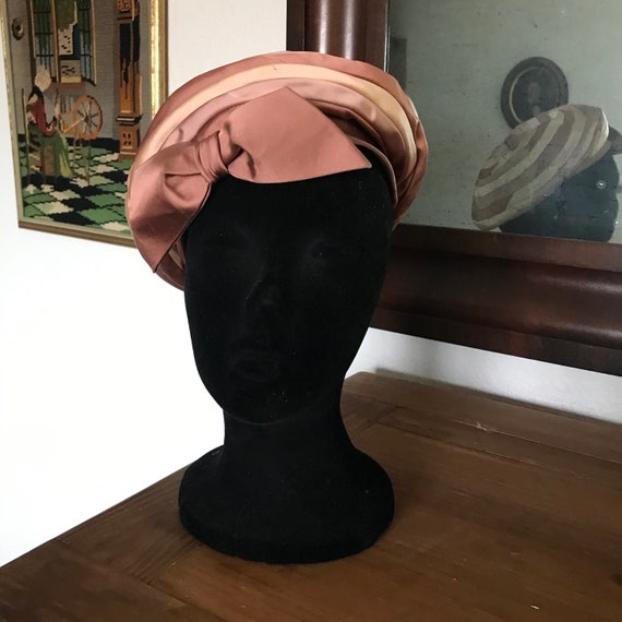 Vintage Dusty Pink Satin Beret