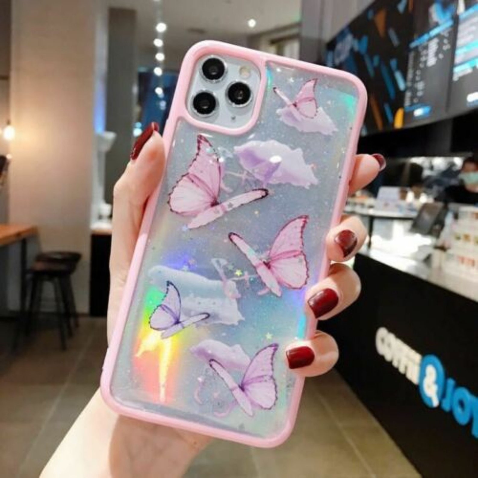 Girl Butterfly Sparkle Case Cover pour iPhone 12 Pro Max mini Etsy