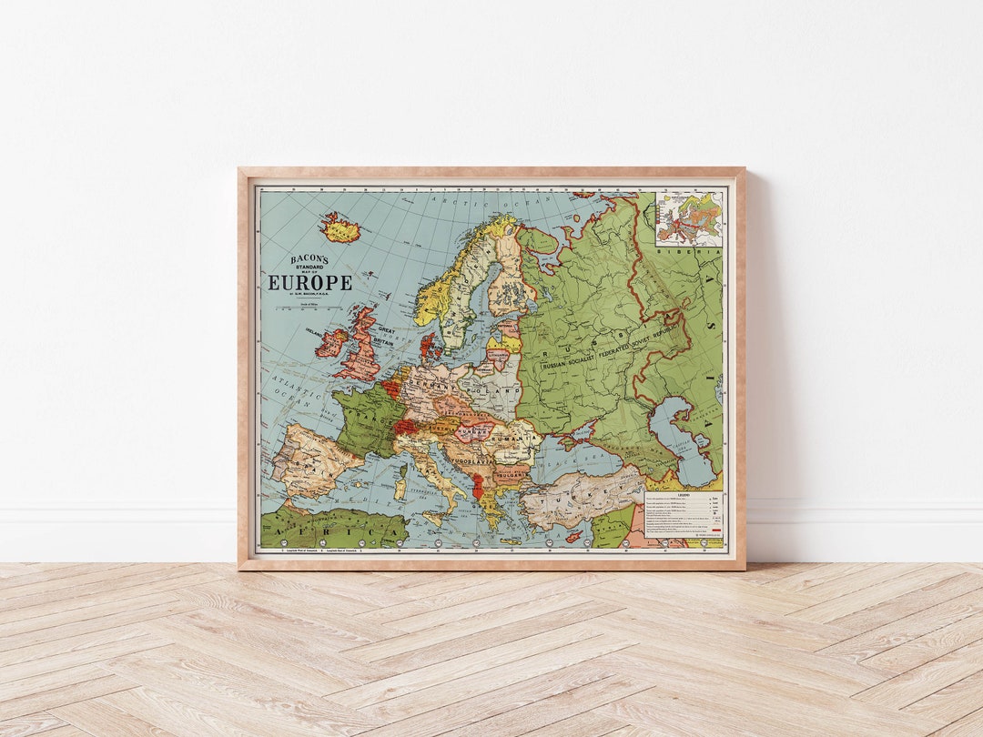 Vintage Europe Map Vintage Map Print Printable Wall Art - Etsy Canada
