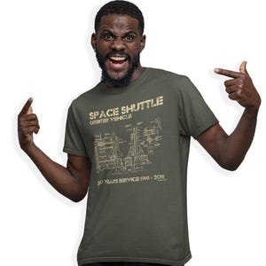 Space Shuttle Orbiter Vehicle T-Shirt Space Aircraft Blueprints Birthday Gift