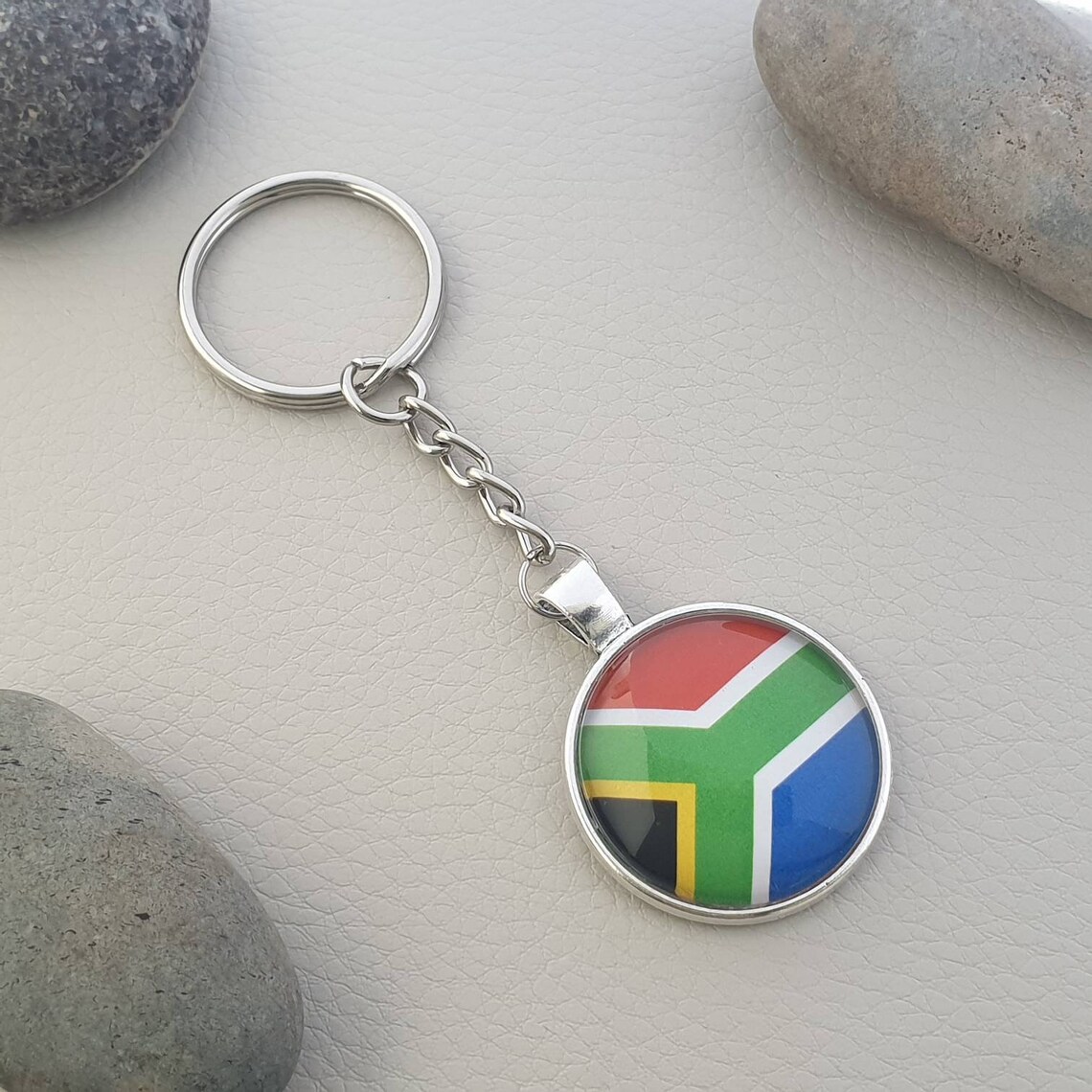 South African flag keychain with or without Africa charm and Etsy