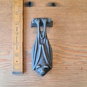 Door Knocker Bat Sleeping Cast Iron Antique Iron 130 x 50mm