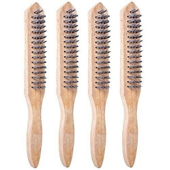 2 X Heavy Duty 4 Row Steel Black Wire Brush 29 cm diy for hard cleaning 2 X Heavy Duty 4 Row Steel Black Wire Brush 29 cm diy for hard cleaning
