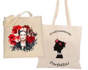 Borsa shopper cotone naturale soggetti vari: Frida Kahlo, Mary Poppins