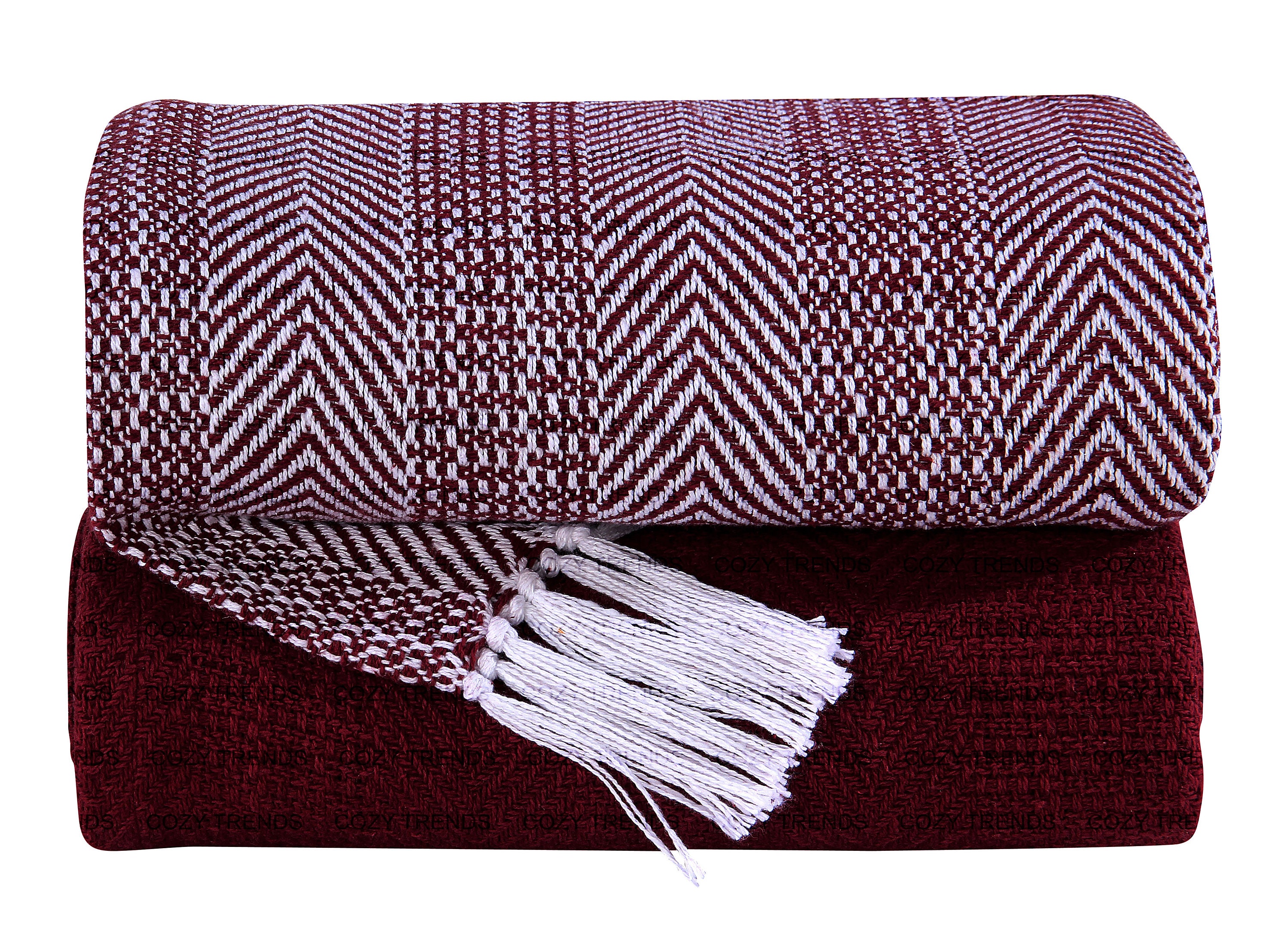 100 Cotton Soft All Season Throw Blankets Herringbone Etsy