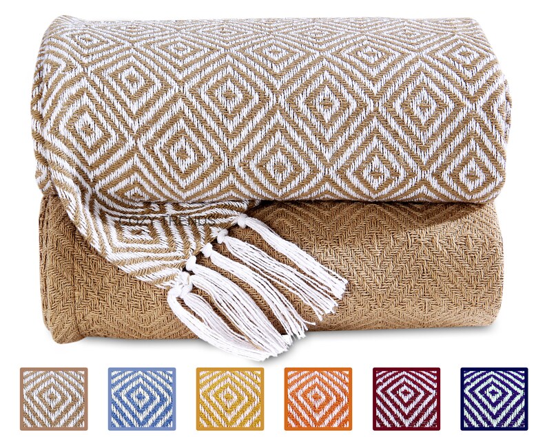 Diamond Throw Blanket Hand Woven Ottoman Throw Blankets Etsy