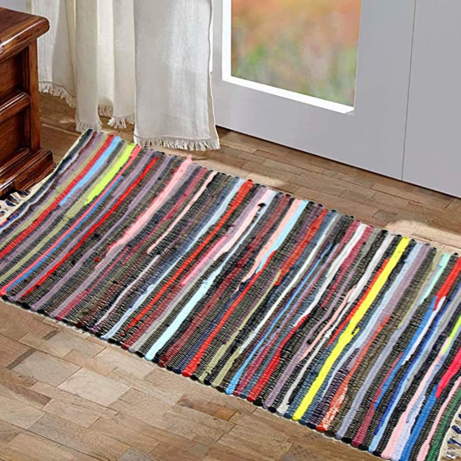 Chindi Rug Reversible Rag Cotton Hand Woven Throw Area Rugs Etsy