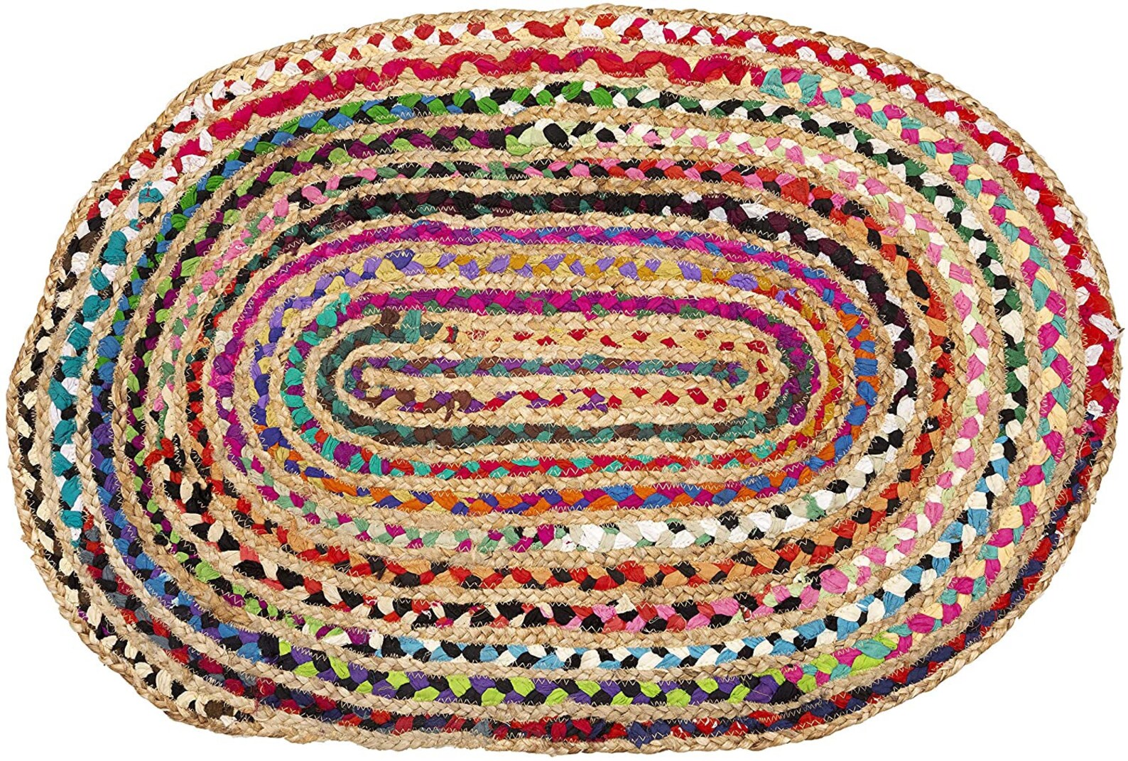 Handcrafted Reversible Jute & Cotton Area Rug Multicolor Etsy