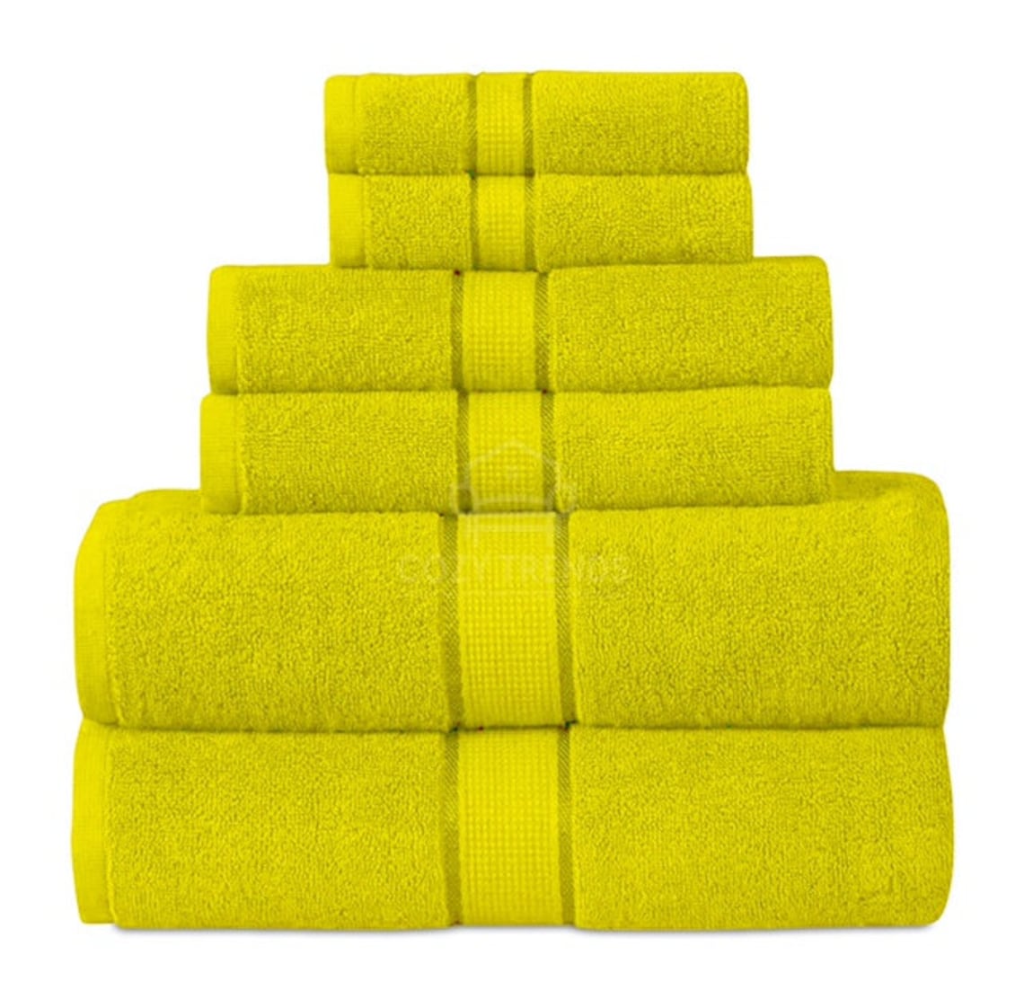 Yellow Bathroom 6 Piece Towel Set Absorbent Bath Towel Etsy