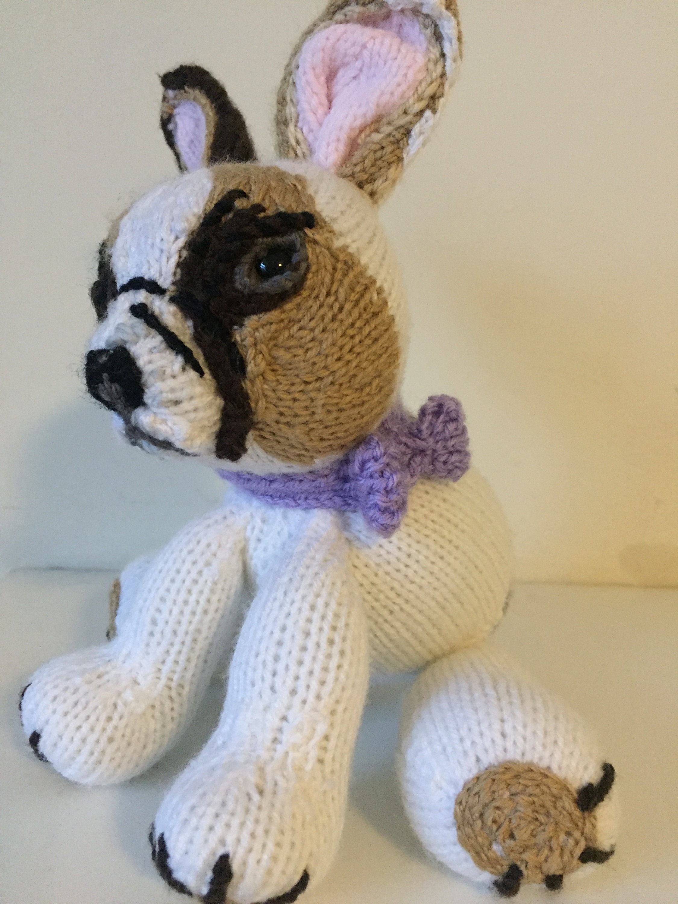 Custom made knitted French Bulldog portrait of your pet Etsy