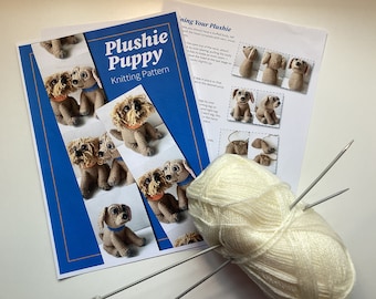 Knitting Pattern -  Dog Puppy Plushie - PDF instant download