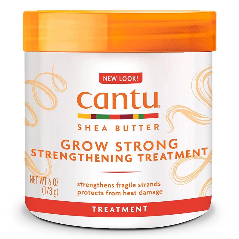 Cantu Grow Strong Strengthening Treatment 6 Oz & Extra Hold Edge Stay Gel 2.25 Oz image 2