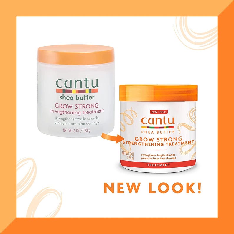 Cantu Grow Strong Strengthening Treatment 6 Oz & Extra Hold Edge Stay Gel 2.25 Oz image 3
