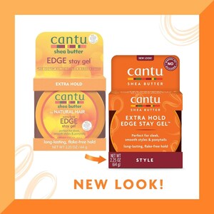 Cantu Grow Strong Strengthening Treatment 6 Oz & Extra Hold Edge Stay Gel 2.25 Oz image 6