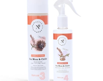 Sea Moss & Chebe Curl Cream-Curl Refresher Spray Bundle - Hair Styling Products, Frizz Control