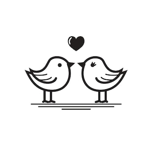 Liebe Vögel digitale Datei - SVG, PNG, JPG - Cricut & Silhouette Clipart Cutfile Vogel Herz
