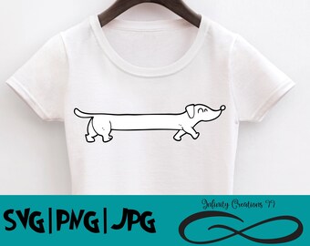 Cane SVG PNG, file JPG, File digitale cane, Cricut & Silhouette file digitale, Dachshund Svg, Long Dog svg, Dog Cut File
