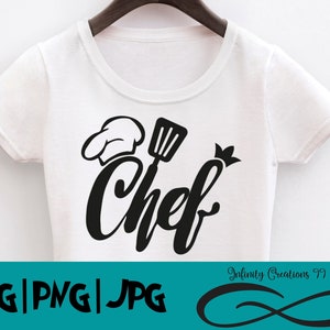 chef-kok hoed spatel digitaal bestand - SVG, PNG, JPG - Cricut & Silhouette kok koken voedsel