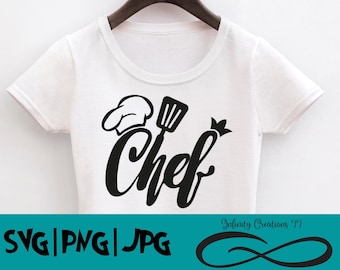 chef hat spatula digital file - SVG, PNG, JPG - Cricut & Silhouette cook cooking food