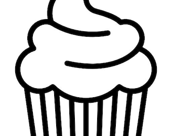 cupcake digital file - SVG, PNG, JPG - Cricut & Silhouette digital file dessert sweets