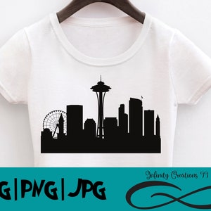 Seattle SVG, Seattle Skyline svg, Space Needle svg, SVG, Jpg, Png, Cut file for Cricut, Silhouette, Travel svg, Skyline svg