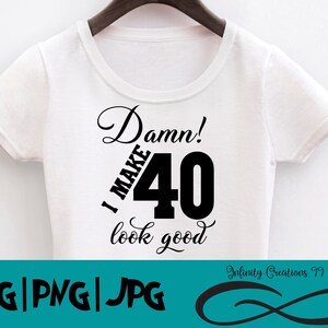 40th Birthday Digital File, SVG, PNG, JPG, Cricut & Silhouette, fortieth birthday Svg, 40th birthday