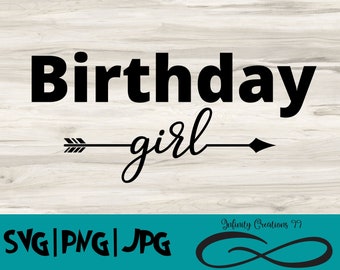 Birthday Girl Digital File, SVG, PNG, JPG, Cricut & Silhouette, birthday Svg, Birthday Squad Svg, Birthday Crew svg, birthday shirts Svg