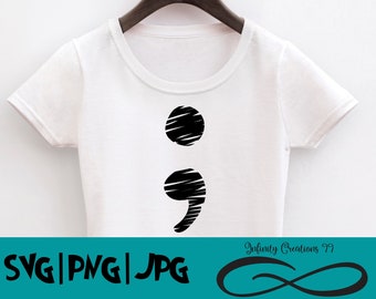 punto y coma Digital File Suicide awareness your story isn't yet - SVG, PNG, JPG - Cricut & Silhouette Cutfile Clip Art Clipart